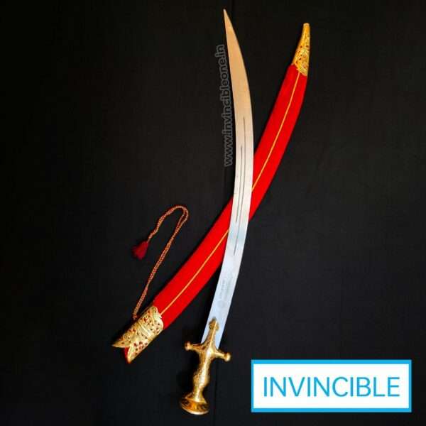 RAJPUTANA SWORD (34 Inch long sword) (Red Cover)(BRASS WORK ON SWORD) - Image 10