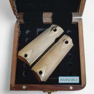 METAL ENGRAVED GRIP FOR .45 Bore PISTOL | BRASS HANDICRAFTED