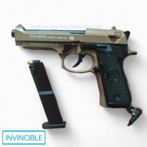 TAN BERETTA MINIATURE METAL KEYCHAIN | FULLY FUNCTIONING REPLICA GUN