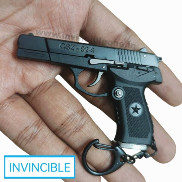 MINIATURE DESERT EAGLE QSZ-92-9 FUNCTIONAL TOY GUN METAL KEYCHAIN