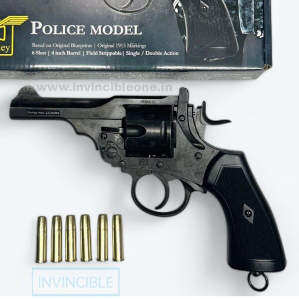 Webley MKVI 4" Co2 Pellet Revolver | 4 inch barrel |Police model | Aged finish