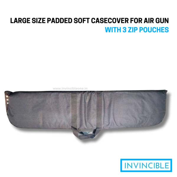 Large size Padded Soft Case/cover for air gun with 3 Zip Pouches - Image 3