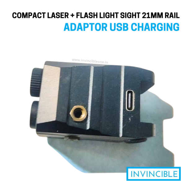 Compact laser + flash light sight | 21mm rail | usb charging - Image 4