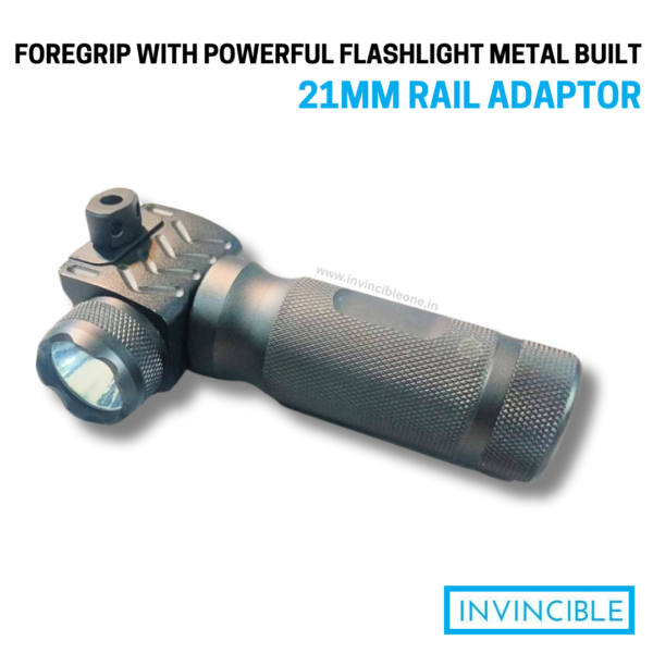 Foregrip with powerful flashlight | metal built |  21mm rail adaptor