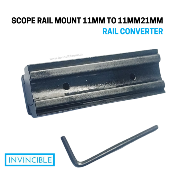 Scope rail mount  11mm to 11mm/21mm rail converter/raiser - Image 5